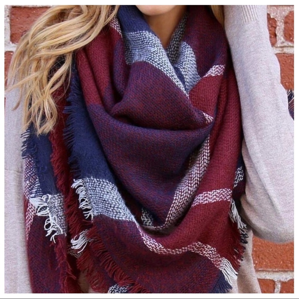 Plaid Oversized Blanket Scarf